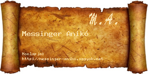 Messinger Anikó névjegykártya